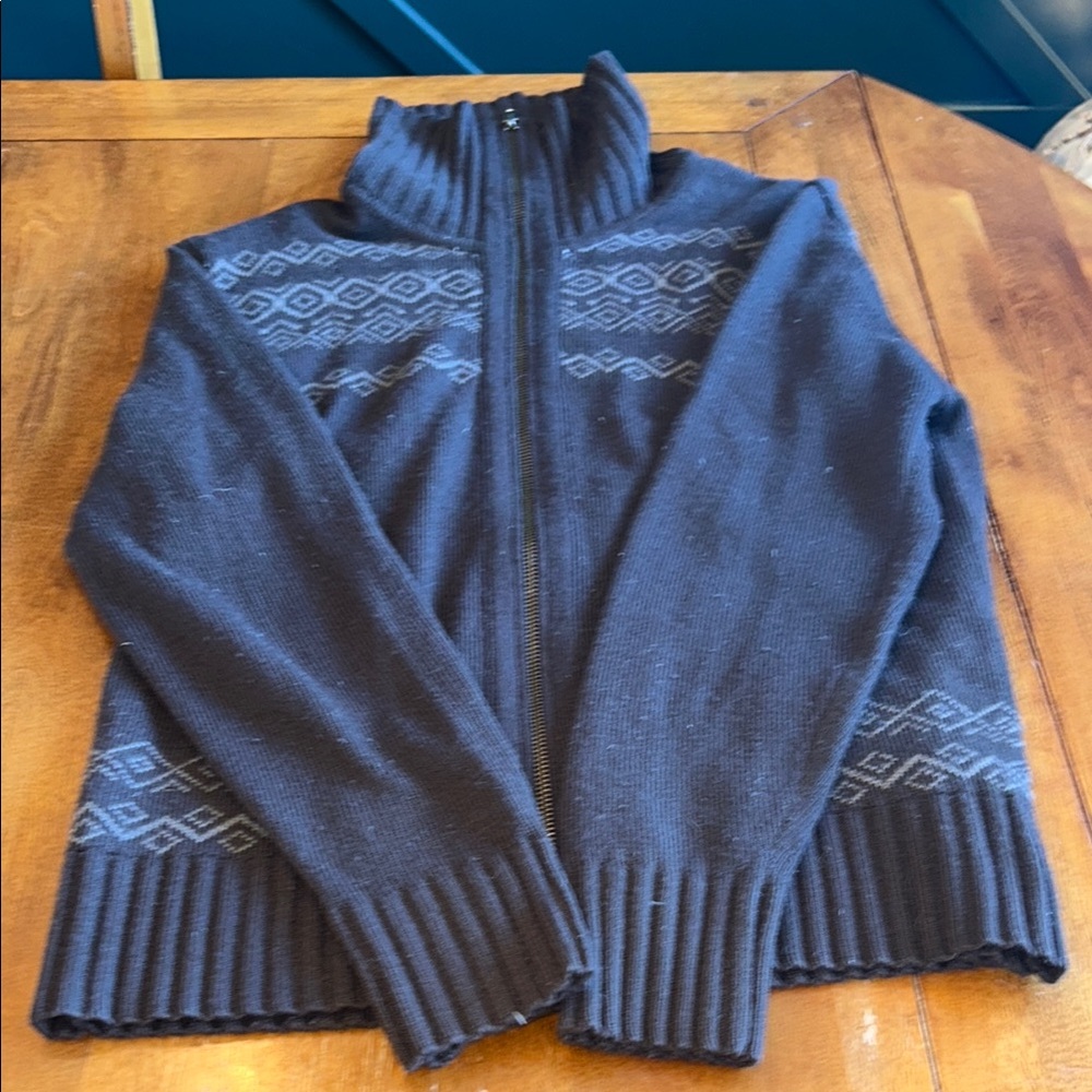 Men's Brown Buffalo Full-Zip Sweater